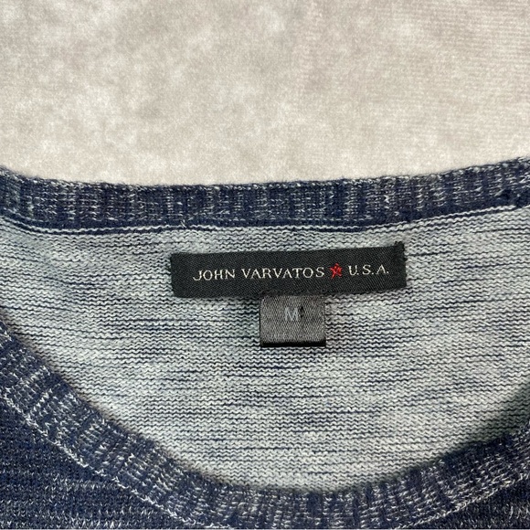 John Varvatos Sweater Men M Heathered Gray Lightweight Pullover Crew Neck Casual - Picture 8 of 14